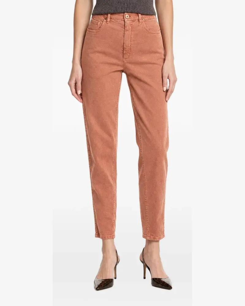 Brunello Cucinelli Tapered-Jeans mit hohem Bund - Orange Orange