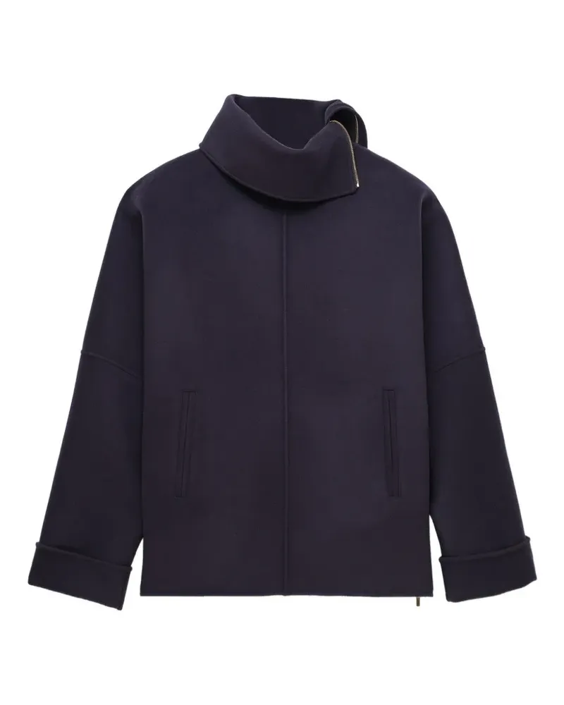Carven oversized-fit zip-neck coat - Blau Blau