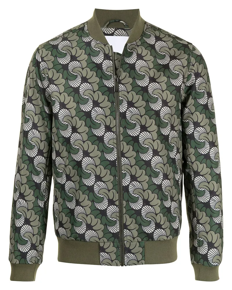 Ports V Bomberjacke mit abstraktem Print - Grün Grün