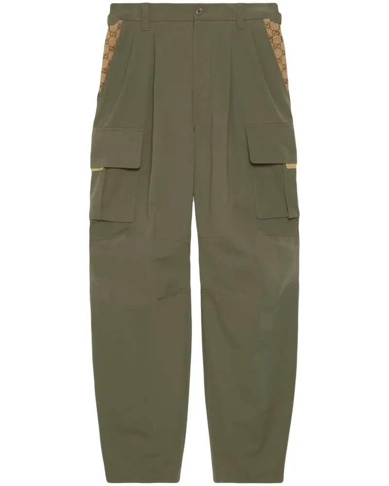 Gucci Halbhohe Cargohose mit Einsätzen - Grün Grün