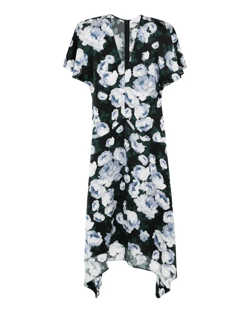 Stella McCartney Envers V-neck floral midi dress - Schwarz Schwarz