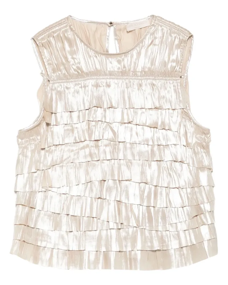 Ulla Johnson Gerüschtes Quinn Oberteil im Layering-Look - Nude Nude