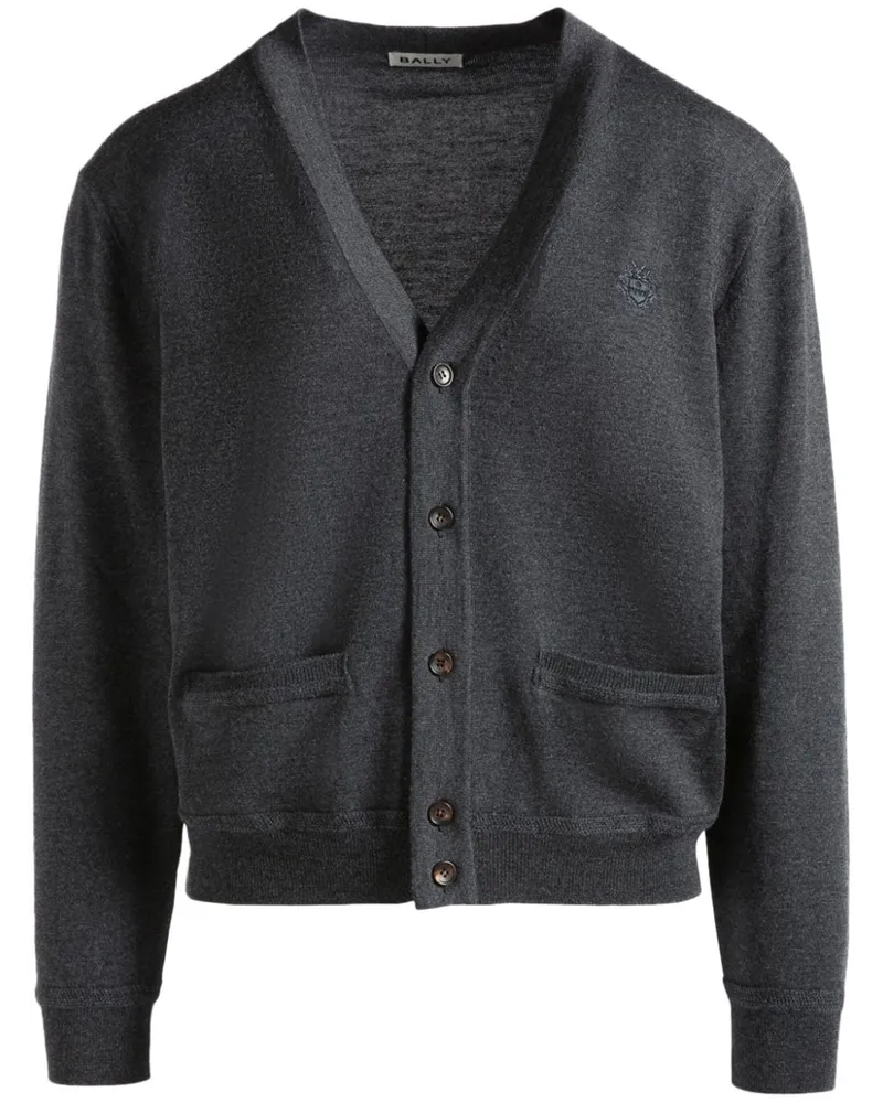 Bally Cardigan aus Merinowolle mit V-Ausschnitt - Grau Grau
