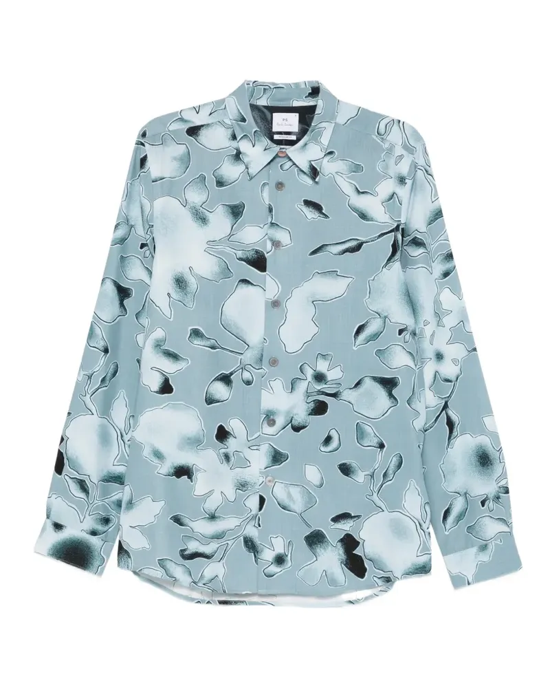 Paul Smith Good Fortune Floral Hemd mit klassischem Schnitt - Blau Blau
