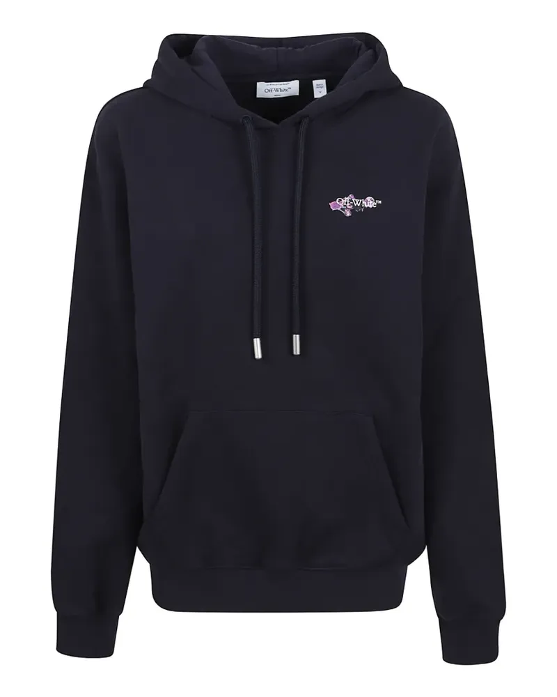 OFF-WHITE Dripped Watercol Arrow graphic-print hoodie - Blau Blau