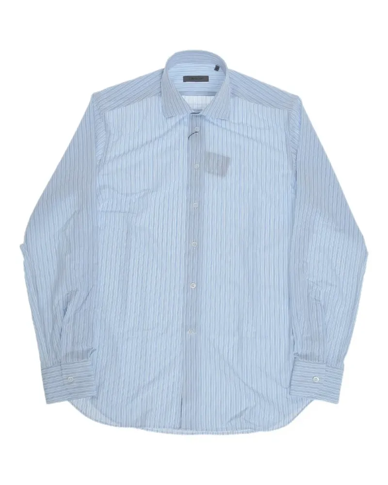 Corneliani striped French-collar shirt - Blau Blau