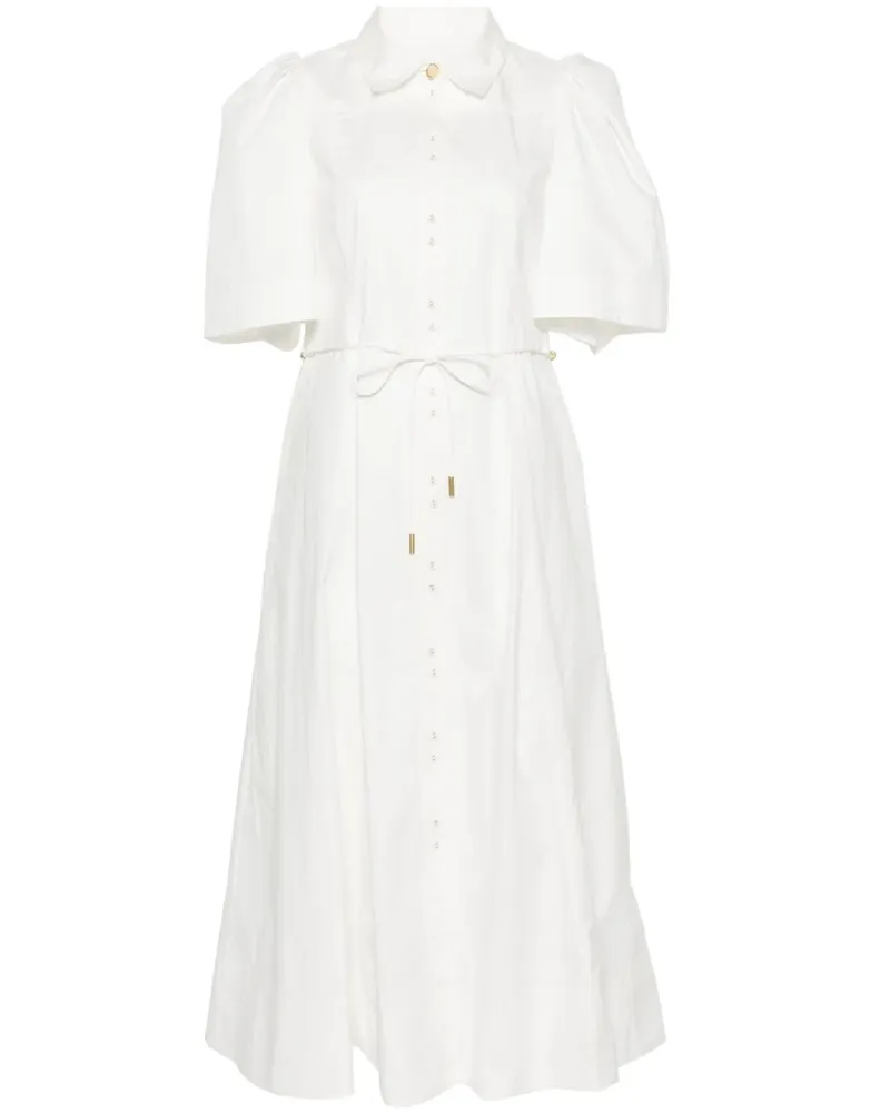 Aje. Pivotal Tie Midikleid - Weiß Weiß