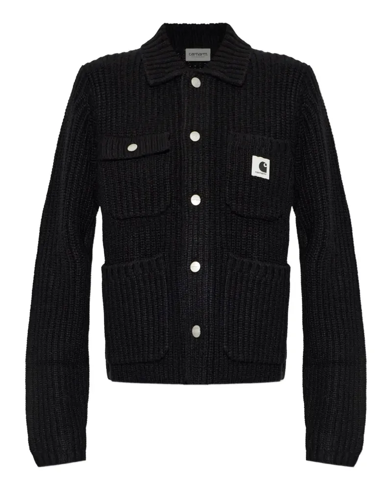 Carhartt WIP Gerippter Michigan Cardigan - Schwarz Schwarz