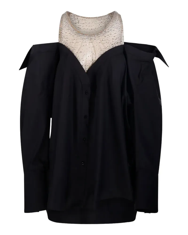 Giuseppe di Morabito crystal-embellished off-shoulder dress - Schwarz Schwarz
