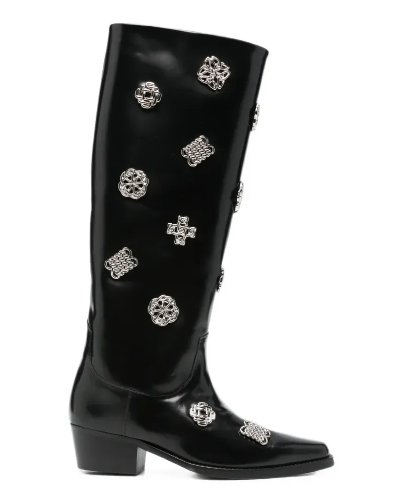 Toga embellished leather boots - Schwarz Schwarz