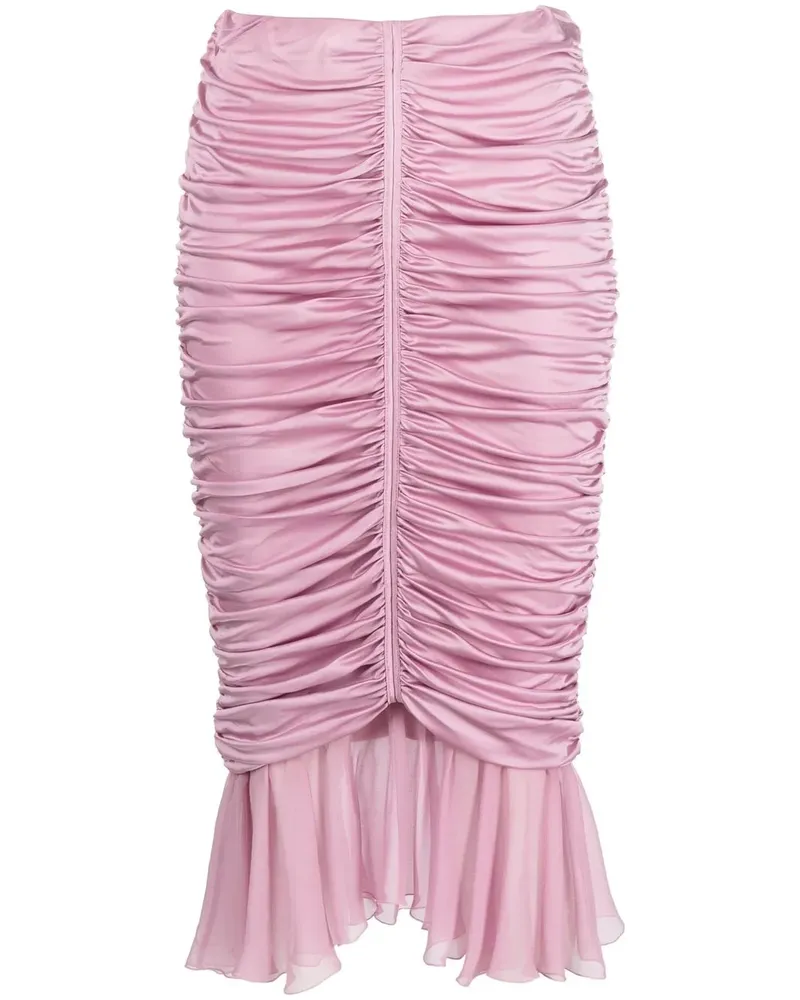 Blumarine Midirock mit Raffungen - Rosa Rosa