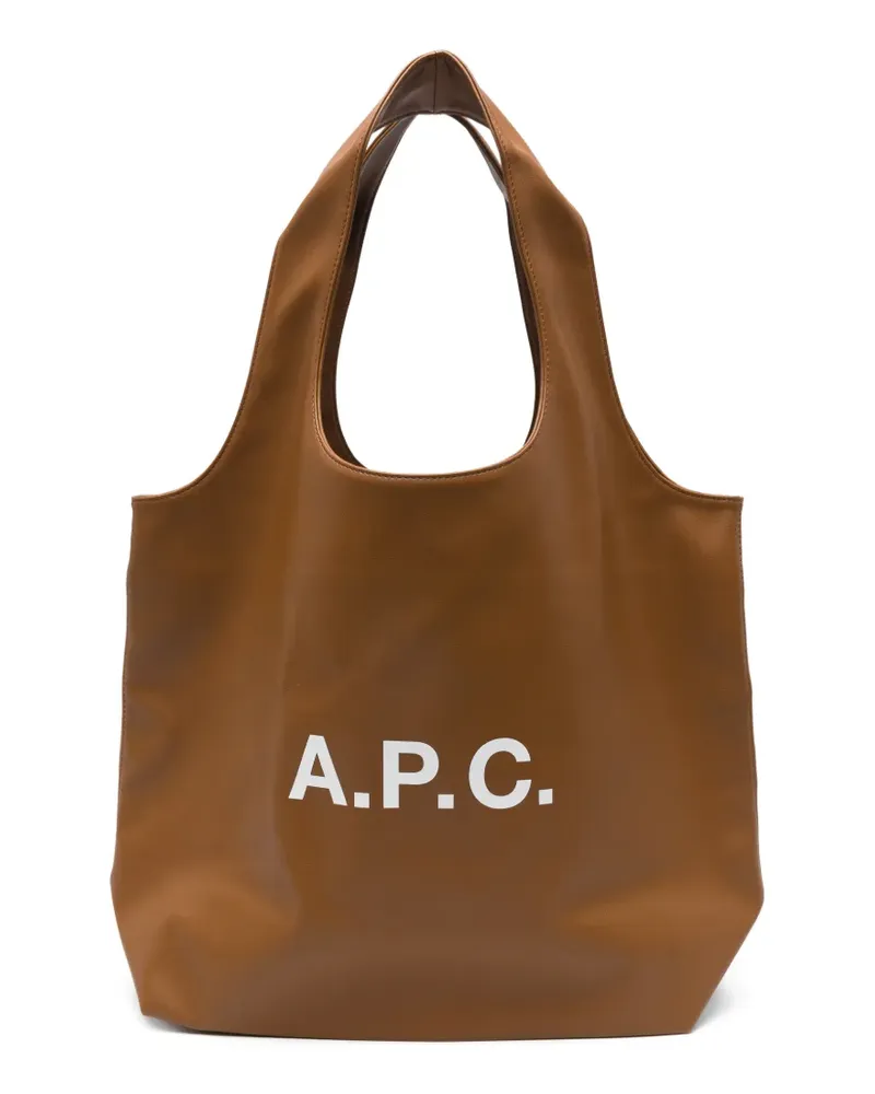 A.P.C. logo shopper shoulder bag - Braun Braun