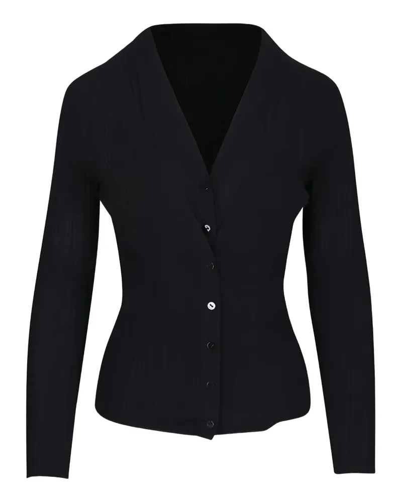 Lisa Yang Cardigan mit V-Ausschnitt - Schwarz Schwarz