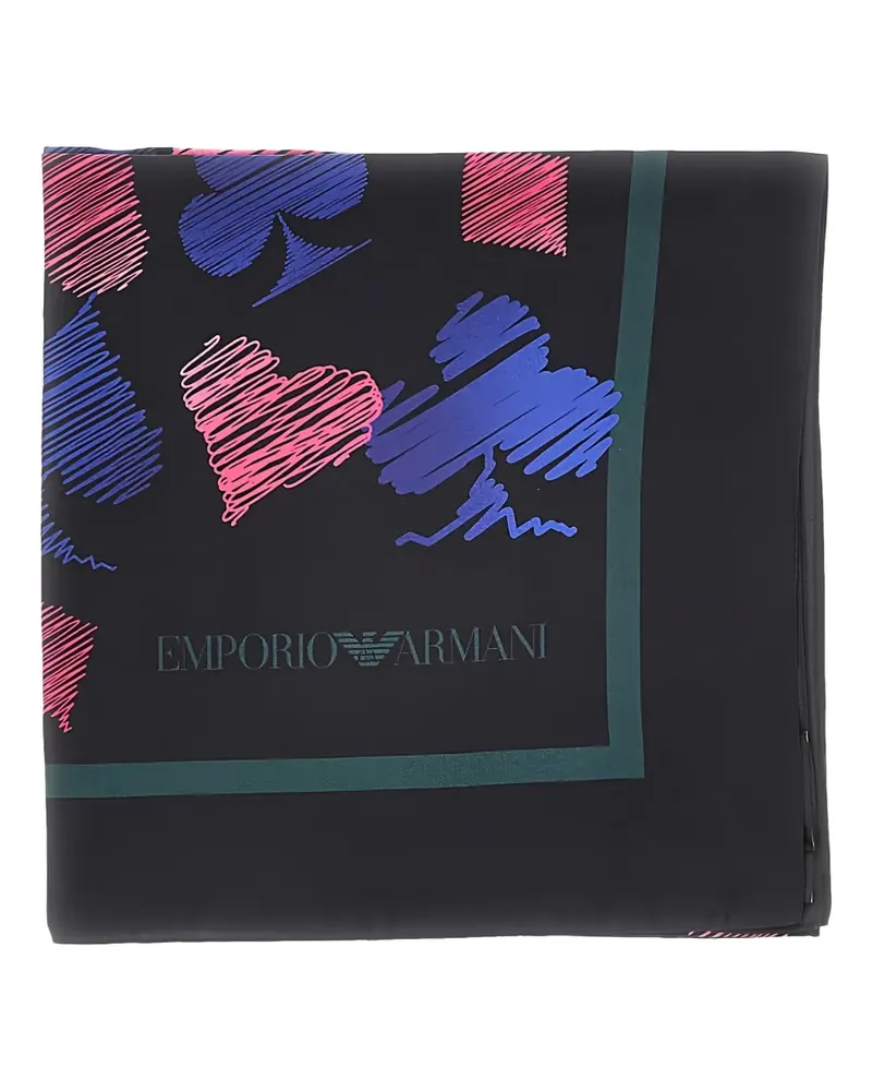 Emporio Armani Schal mit grafischem Print - Schwarz Schwarz