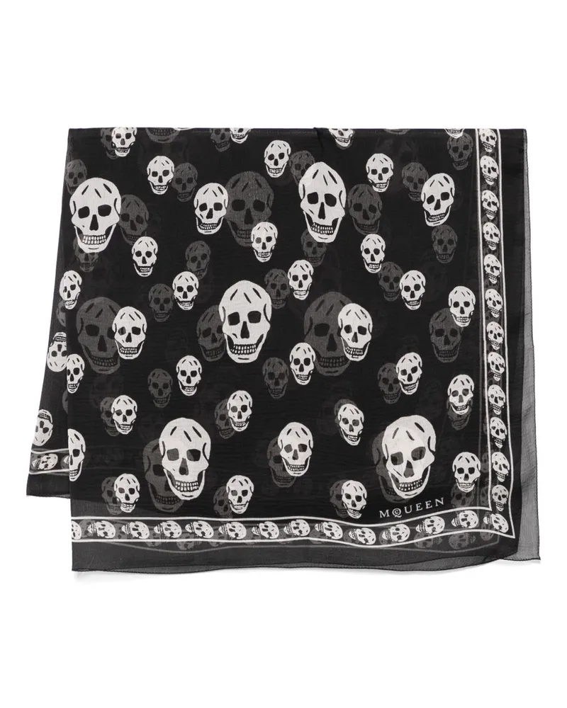 Alexander McQueen Schal mit Totenkopf-Print - Schwarz Schwarz