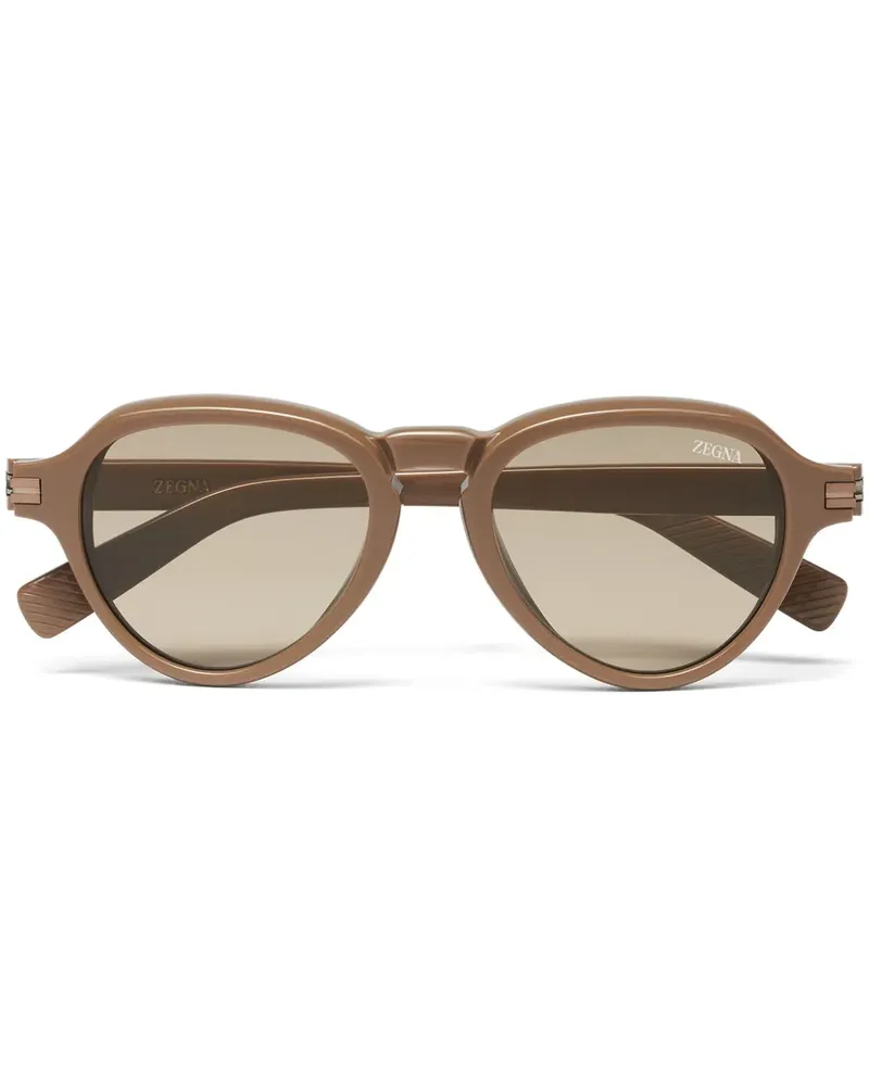 Ermenegildo Zegna Getönte Pilotenbrille - Braun Braun