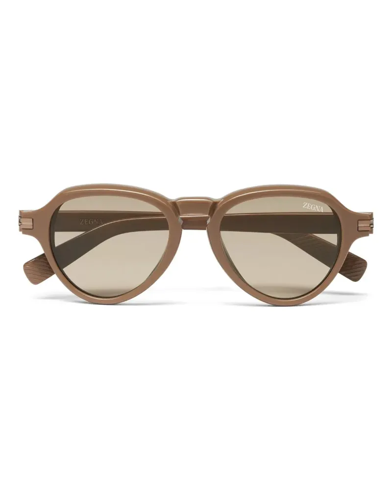 Ermenegildo Zegna Getönte Pilotenbrille - Braun Braun
