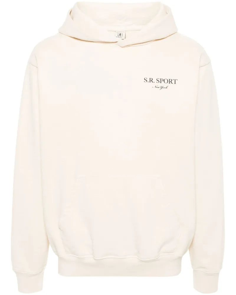 SPORTY & RICH Hoodie mit Logo-Print Nude