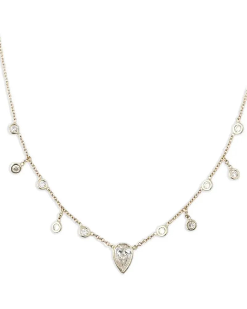 Jacquie Aiche 14kt Teardrop Diamond Shaker Goldhalskette - Gelb Gelb