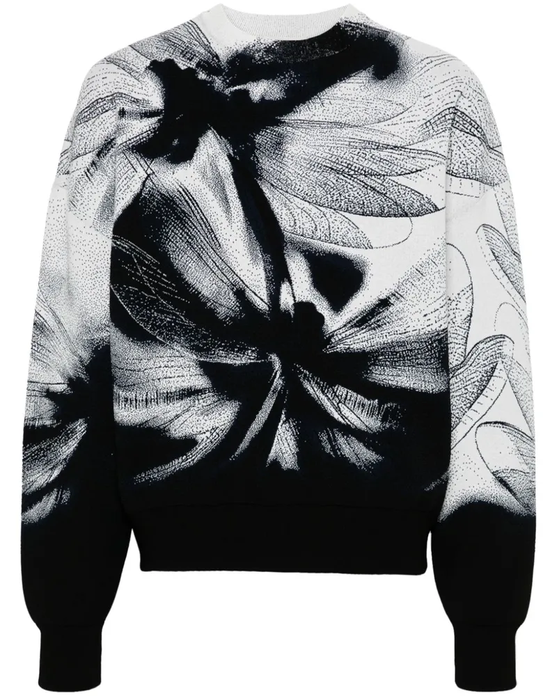 Alexander McQueen Sweatshirt mit Libellen-Print - Schwarz Schwarz