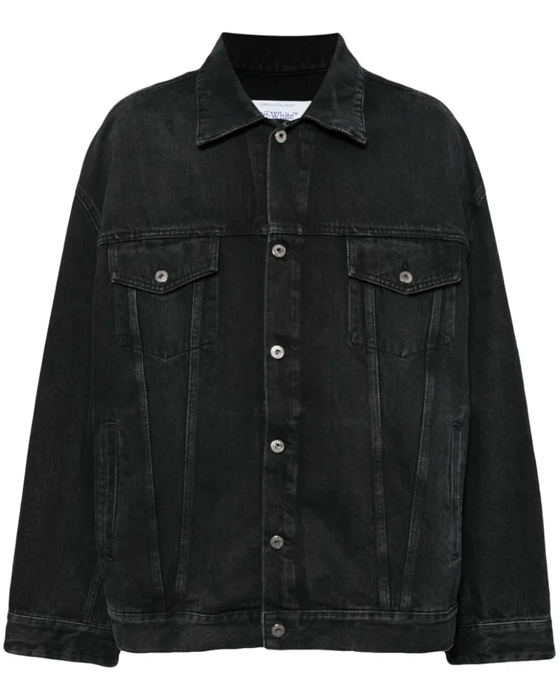 OFF-WHITE Jeansjacke mit Arrows-Motiv - Schwarz Schwarz