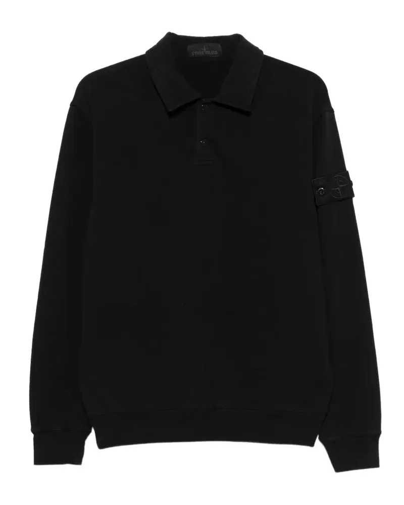 Stone Island Langärmeliges Poloshirt - Schwarz Schwarz