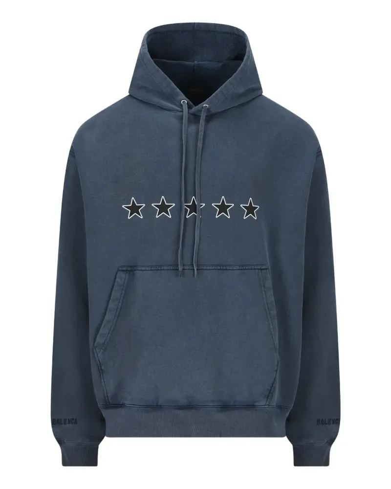 Balenciaga star-graphic hoodie - Blau Blau