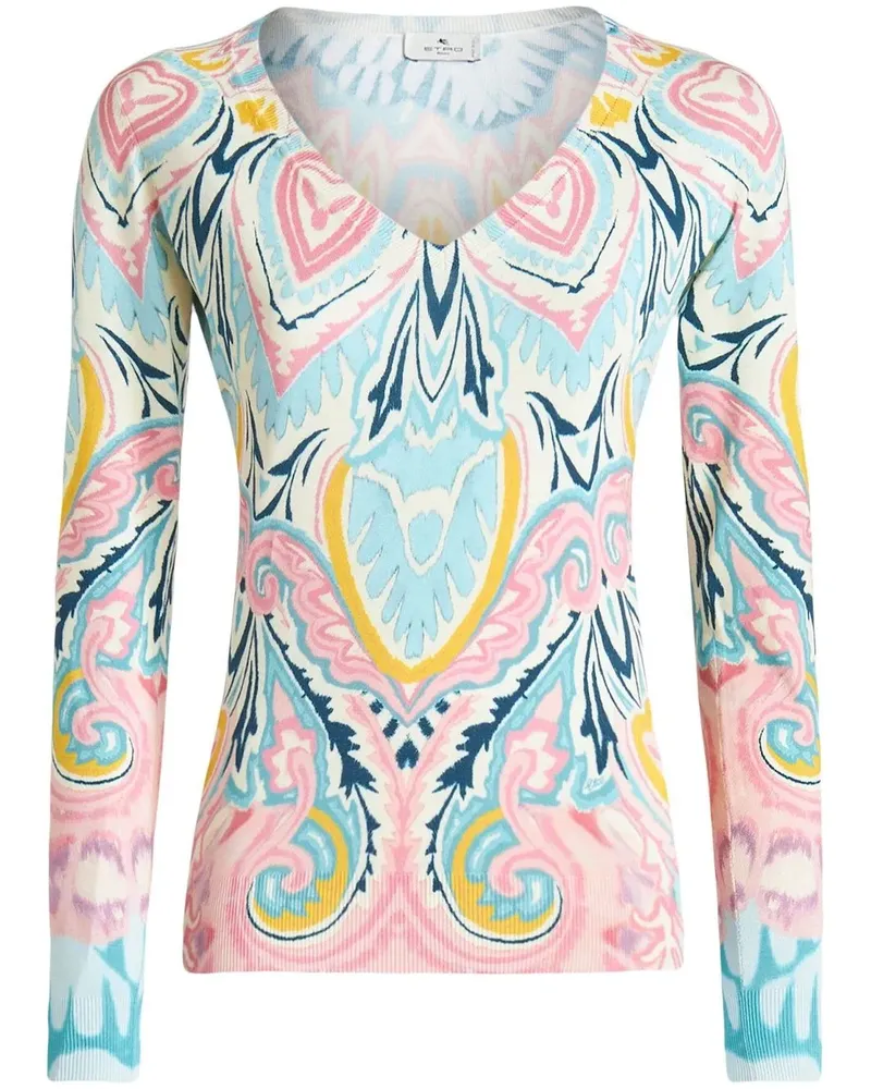 Etro Pullover mit V-Ausschnitt - Blau Blau