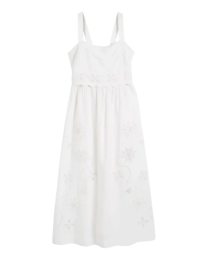Chinti & Parker Midikleid mit Lochstickerei - Weiß Weiß