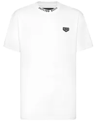 Philipp Plein T-Shirt mit Logo-Schild Weiß