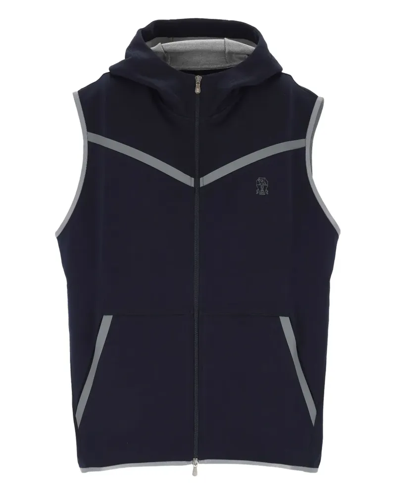 Brunello Cucinelli Weste mit Kapuze - Blau Blau