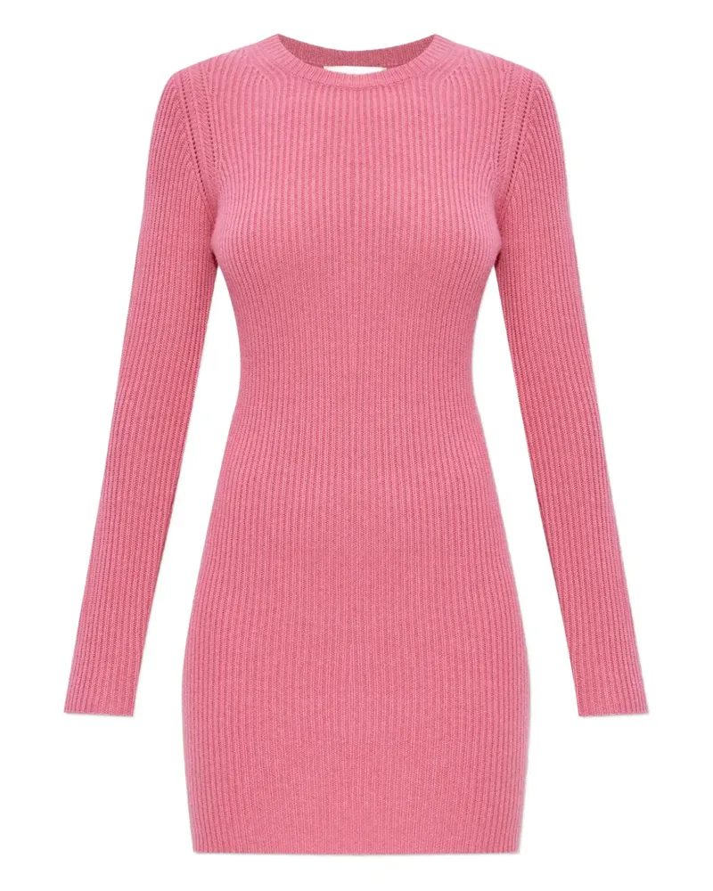 Lisa Yang Geripptes Minikleid - Rosa Rosa