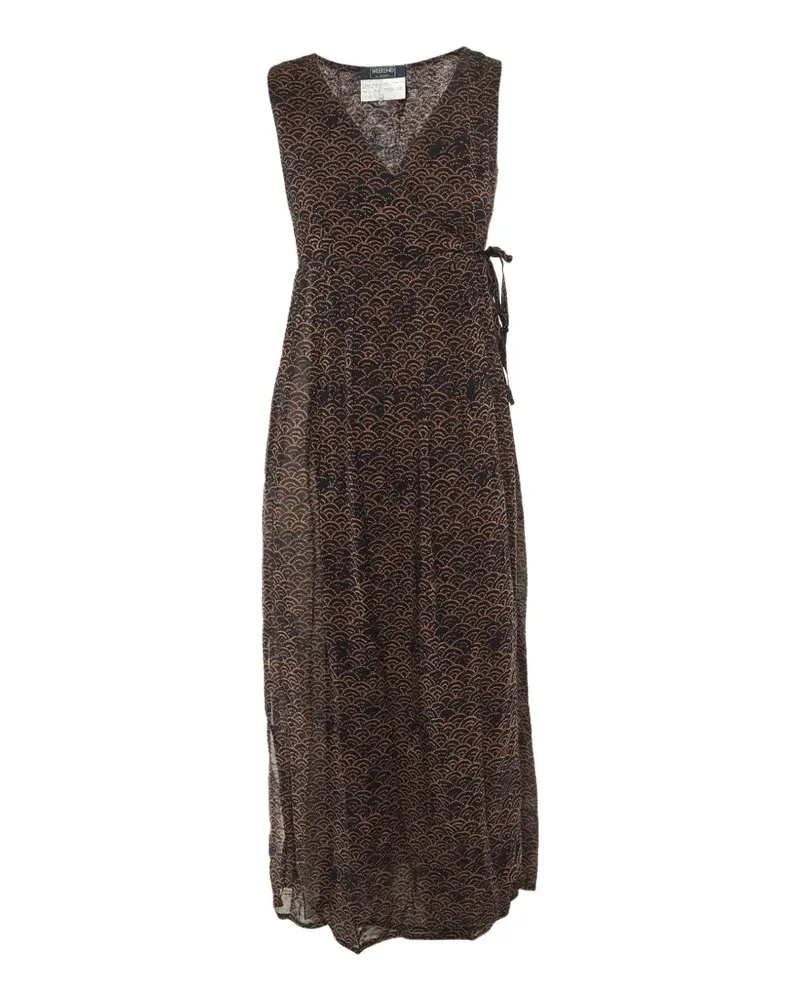 Max Mara Maxikleid mit Print - Schwarz Schwarz