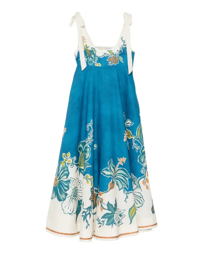 ALEMAIS Luda Maxikleid mit Blumen-Print - Blau Blau