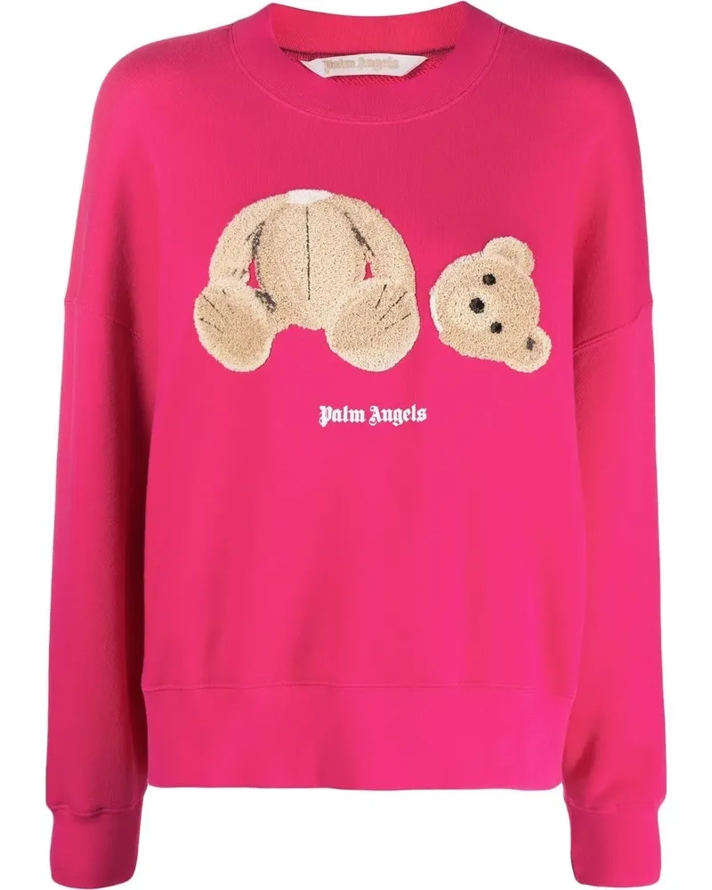 Palm Angels Sweatshirt mit Teddybär-Print - FUCHSIA BROWN Fuchsia