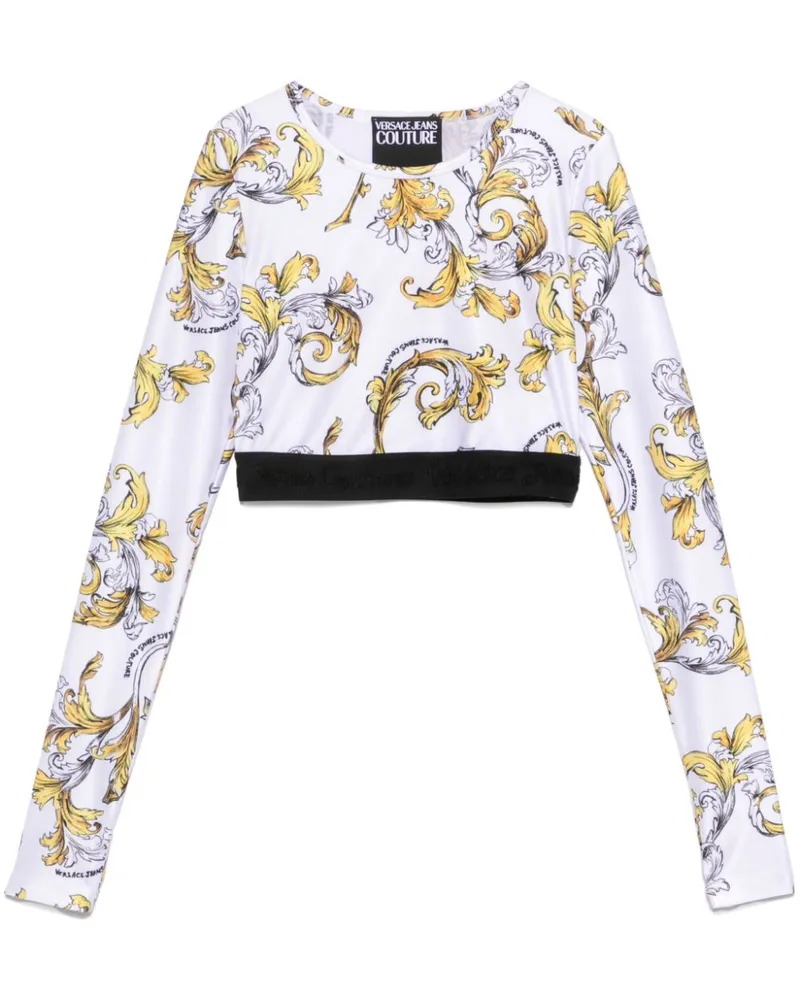 Versace Jeans Oberteil mit Barocco-Print - Weiß Weiß