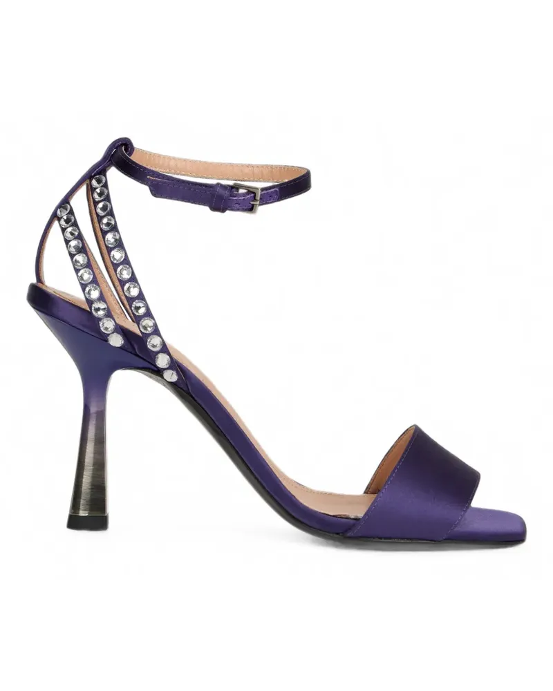 Alberta Ferretti Sandalen aus Satin mit Kristallen - Violett Violett