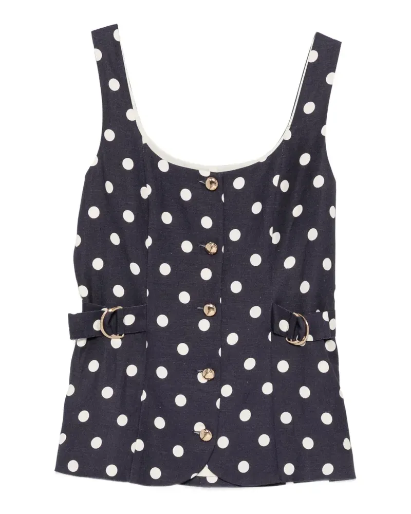 Maje polka-dot peplum top - Blau Blau