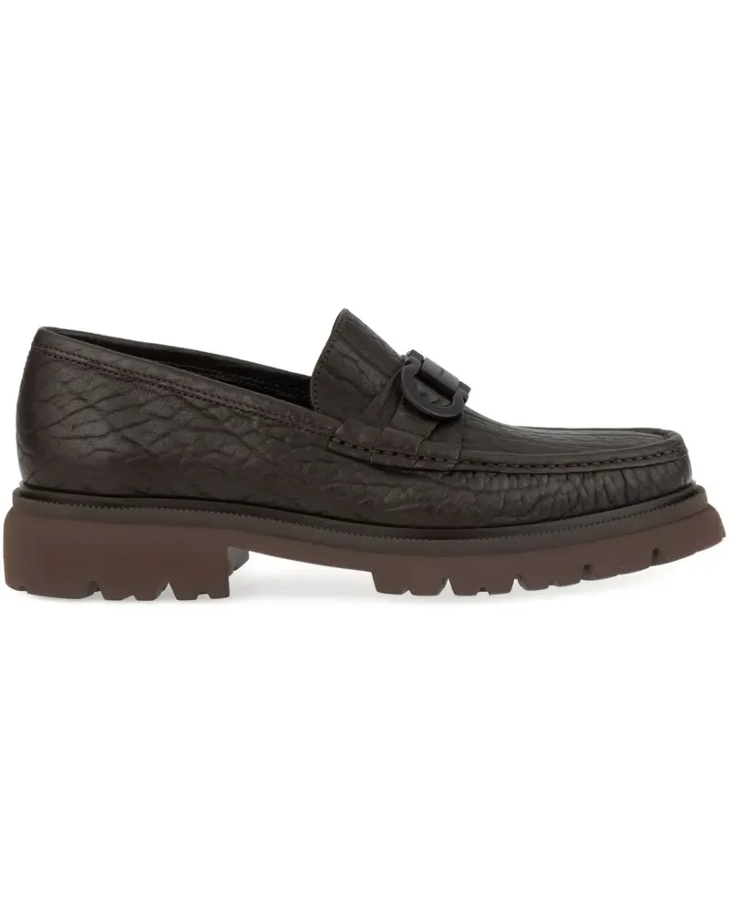 Ferragamo Strukturierte Gancini Loafer - Braun Braun