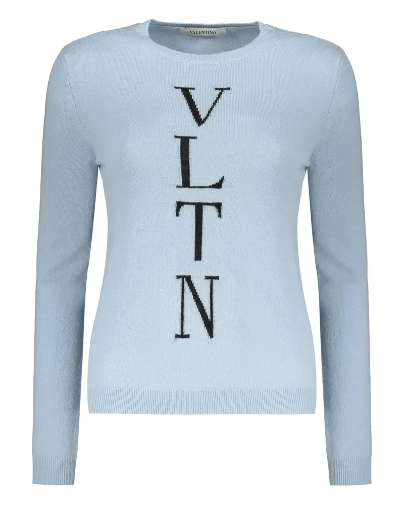 Valentino Garavani Intarsien-Pullover mit Logo - Blau Blau