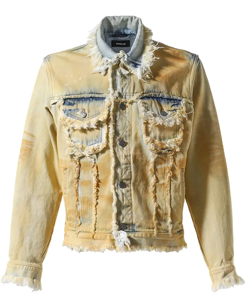 Egonlab Jeansjacke mit ausgefransten Kanten - Gelb Gelb