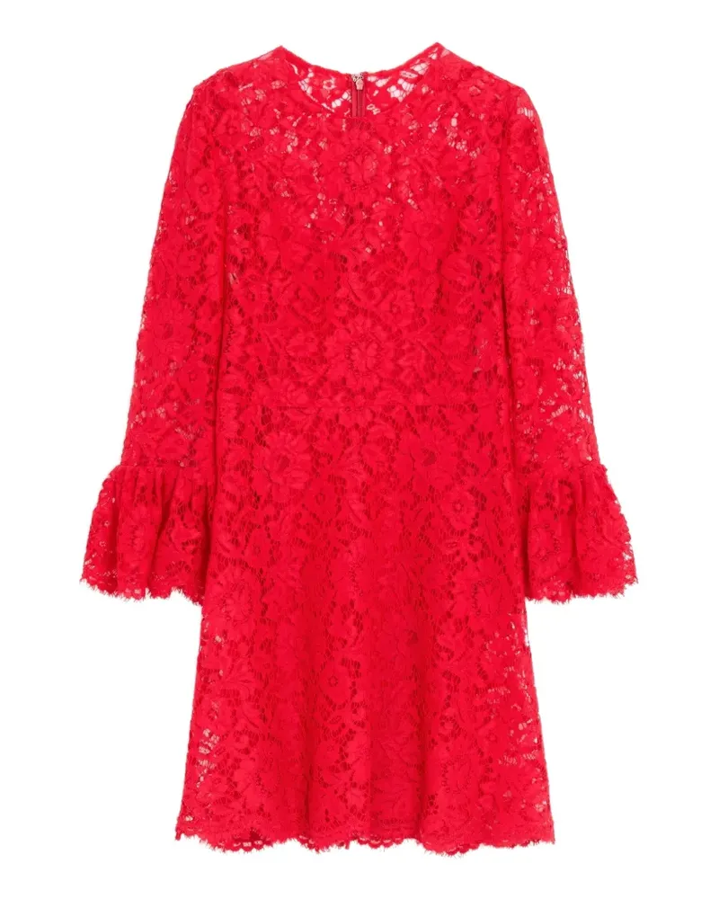 Valentino Garavani heavy-lace ruffled dress - Rot Rot