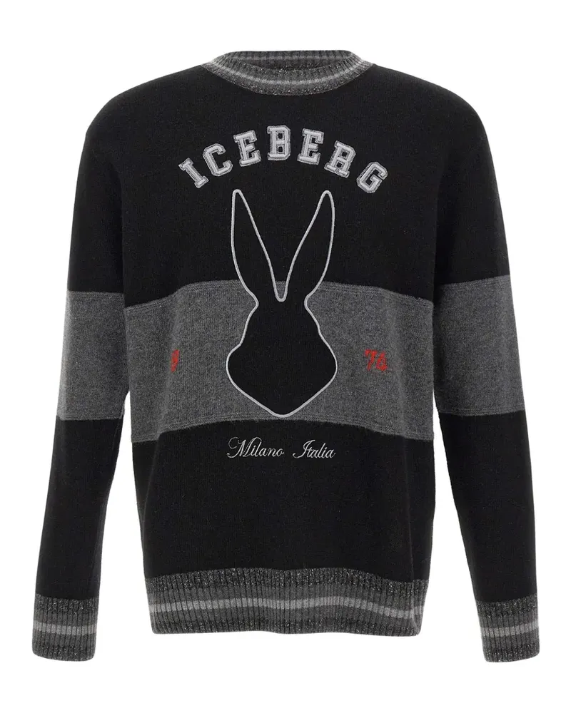 Iceberg Bugs Bunny striped sweater - Schwarz Schwarz