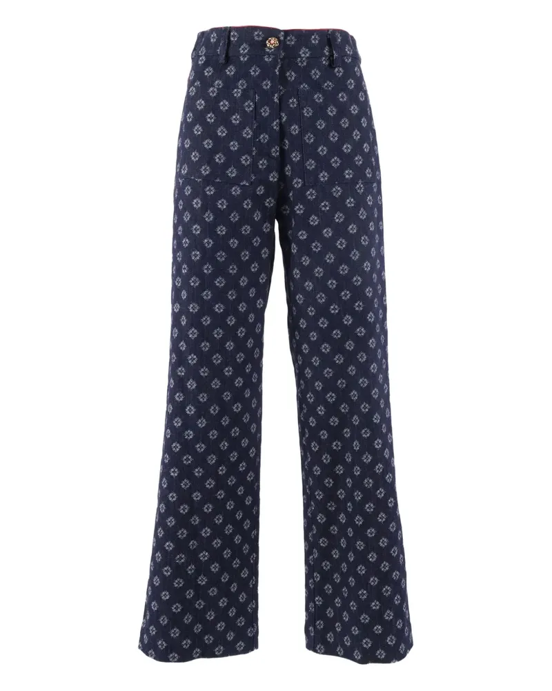 SHIRTAPORTER floral-print jeans - Blau Blau