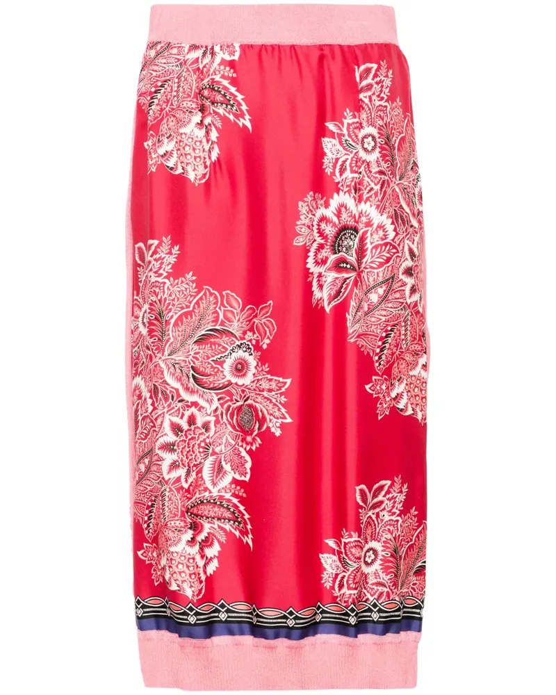 Etro Midirock mit Blumen-Print - Rot Rot