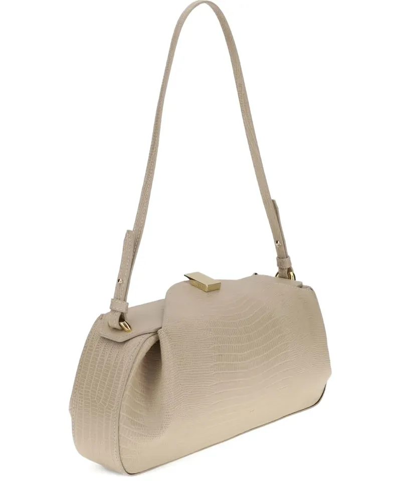 YUZEFI Oyster Clutch mit Prägung - Nude Nude