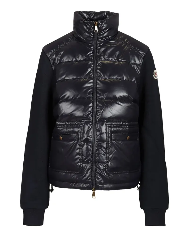 Moncler quilted-panel zip-up jacket - Blau Blau