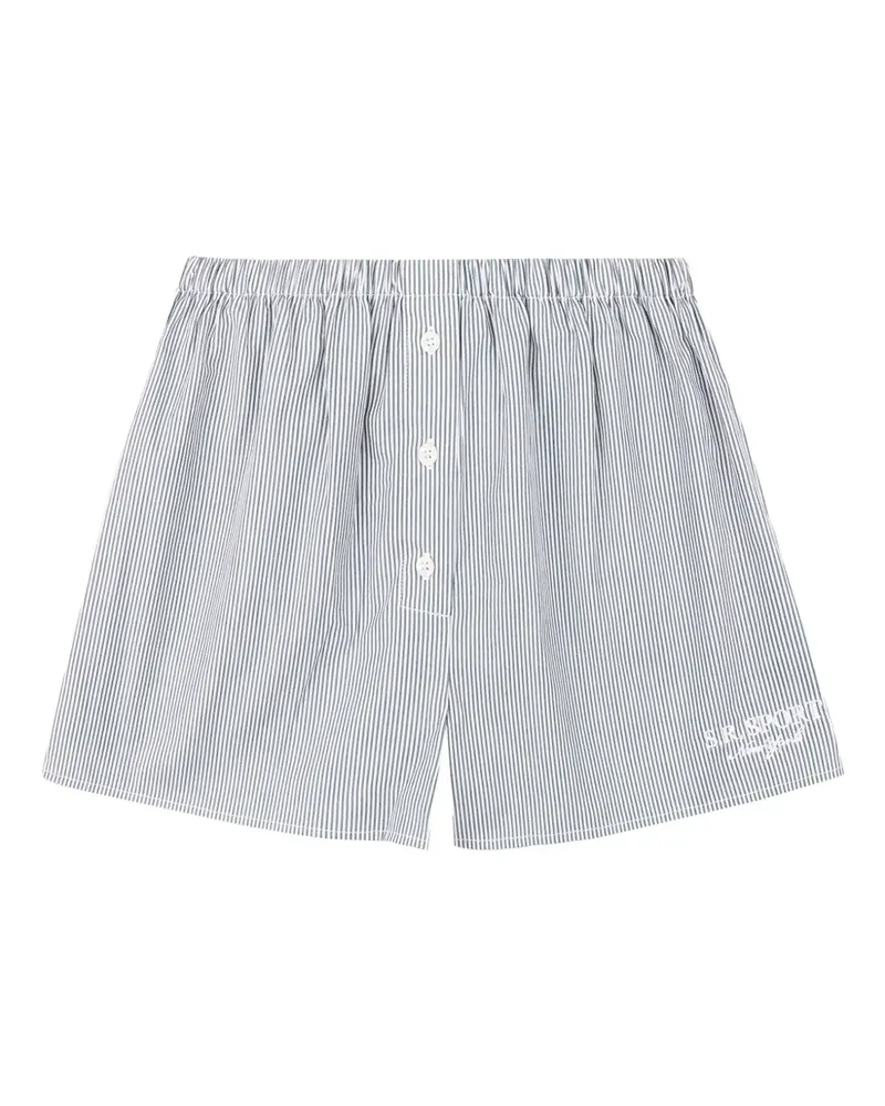 SPORTY & RICH Gestreifte Lounge-Shorts - Grün Grün