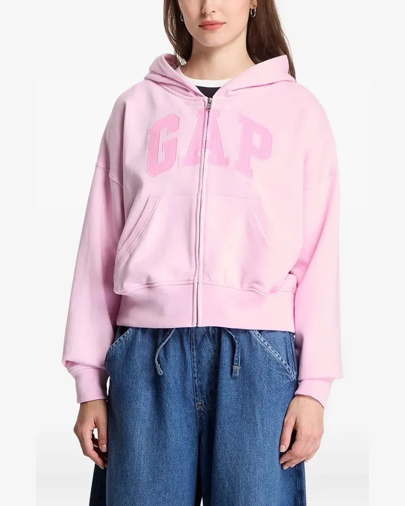 GAP logo-patch zip-up hoodie - Rosa Rosa