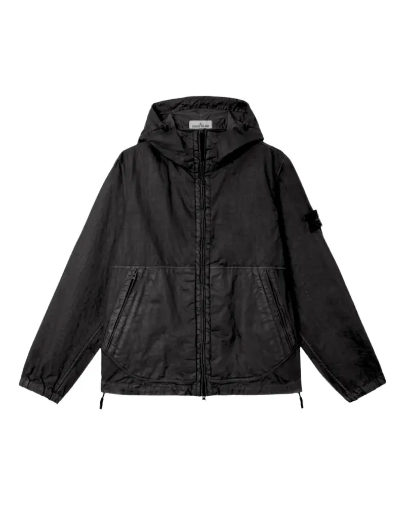 Stone Island zip-up hooded jacket - Schwarz Schwarz